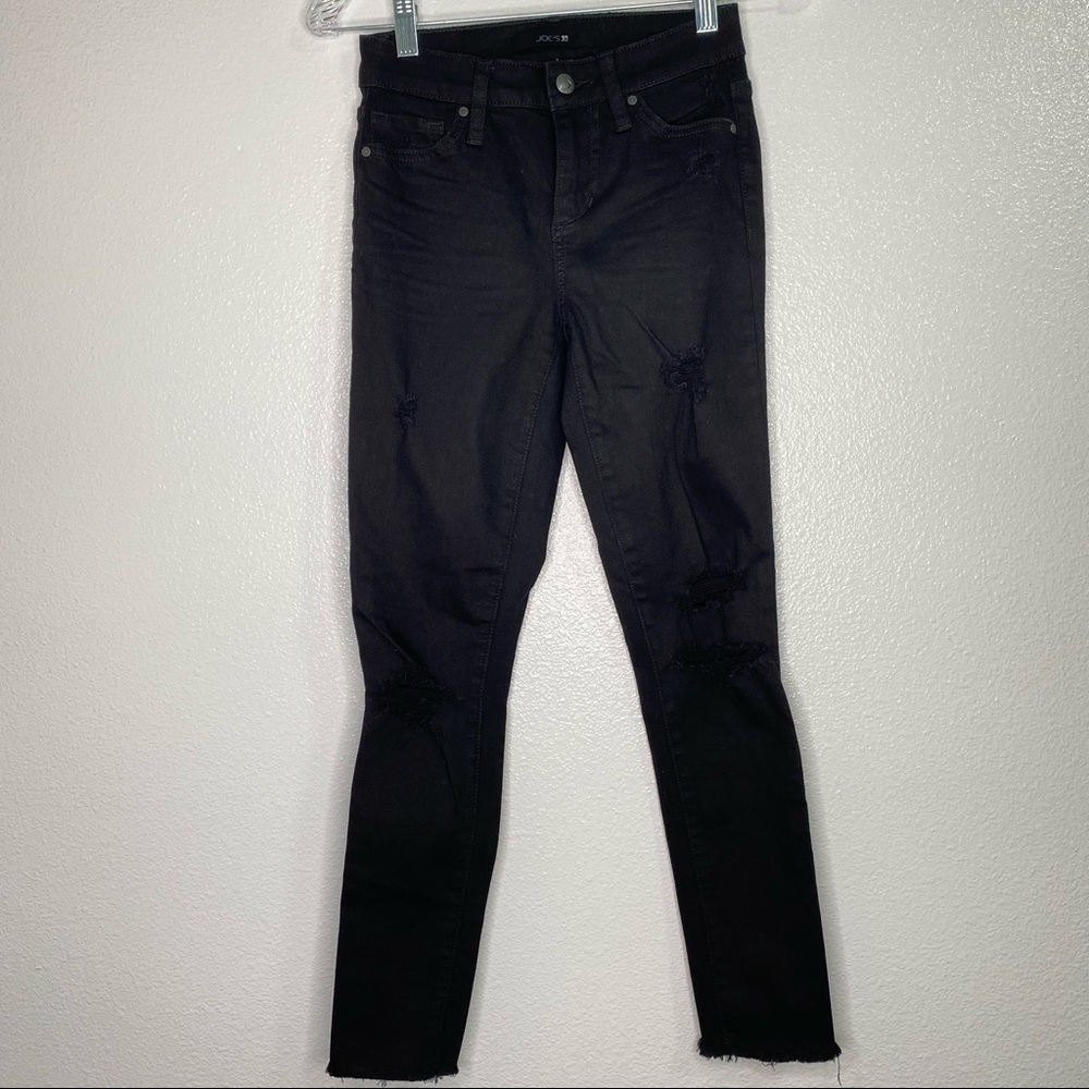 Joe's Jean Black Distressed Skinny Jeans Stretch Women's 24
